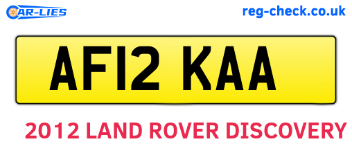 AF12KAA are the vehicle registration plates.