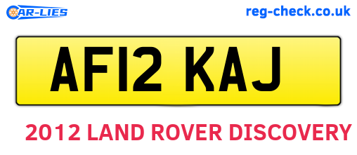 AF12KAJ are the vehicle registration plates.