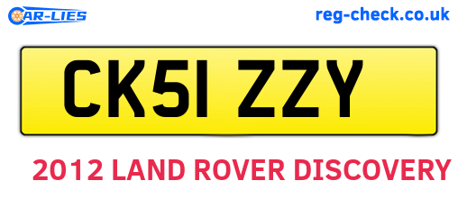CK51ZZY are the vehicle registration plates.