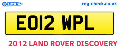 EO12WPL are the vehicle registration plates.