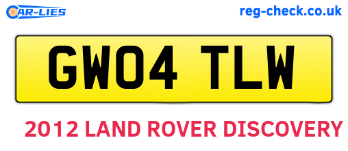 GW04TLW are the vehicle registration plates.