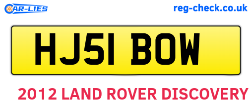 HJ51BOW are the vehicle registration plates.