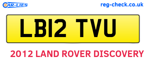 LB12TVU are the vehicle registration plates.