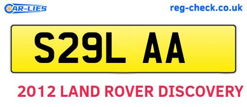 S29LAA are the vehicle registration plates.