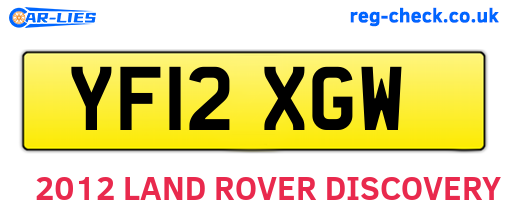 YF12XGW are the vehicle registration plates.