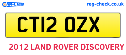 CT12OZX are the vehicle registration plates.