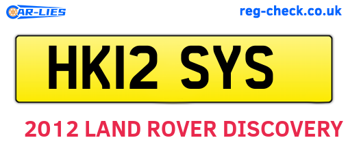 HK12SYS are the vehicle registration plates.