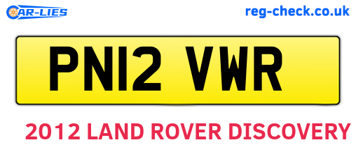 PN12VWR are the vehicle registration plates.