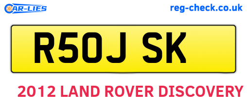 R50JSK are the vehicle registration plates.