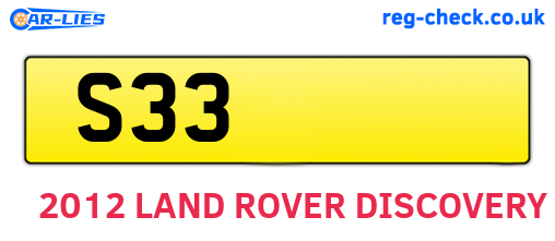 S33 are the vehicle registration plates.