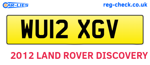 WU12XGV are the vehicle registration plates.
