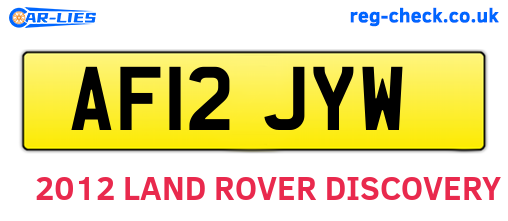 AF12JYW are the vehicle registration plates.