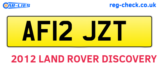 AF12JZT are the vehicle registration plates.