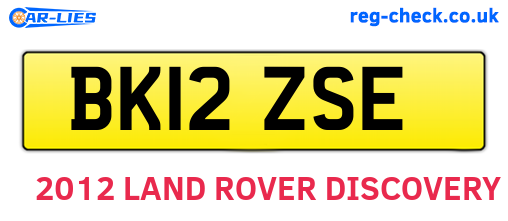 BK12ZSE are the vehicle registration plates.
