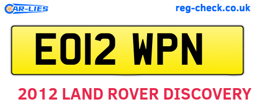 EO12WPN are the vehicle registration plates.