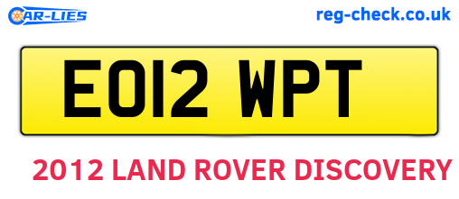 EO12WPT are the vehicle registration plates.