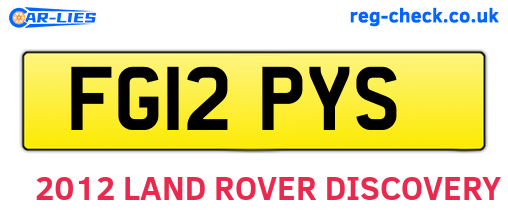 FG12PYS are the vehicle registration plates.