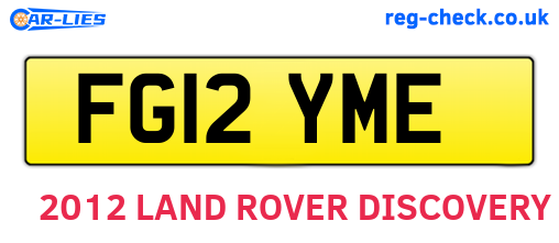 FG12YME are the vehicle registration plates.