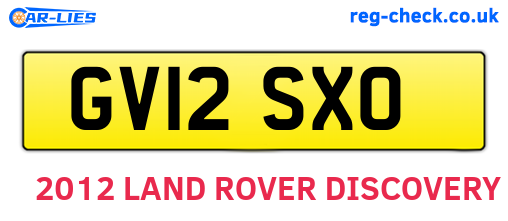 GV12SXO are the vehicle registration plates.