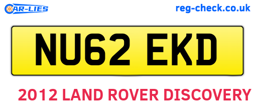 NU62EKD are the vehicle registration plates.