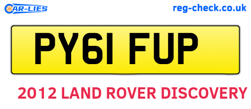 PY61FUP are the vehicle registration plates.