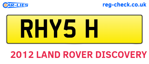 RHY5H are the vehicle registration plates.