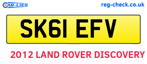 SK61EFV are the vehicle registration plates.