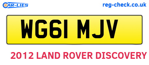 WG61MJV are the vehicle registration plates.