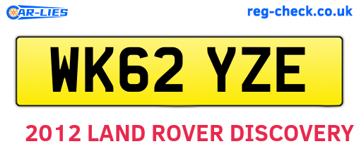 WK62YZE are the vehicle registration plates.
