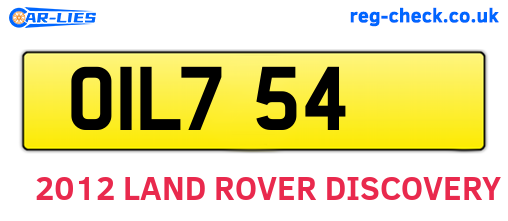 OIL754 are the vehicle registration plates.