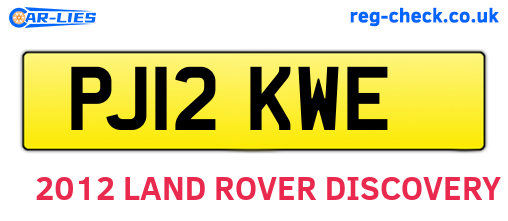 PJ12KWE are the vehicle registration plates.