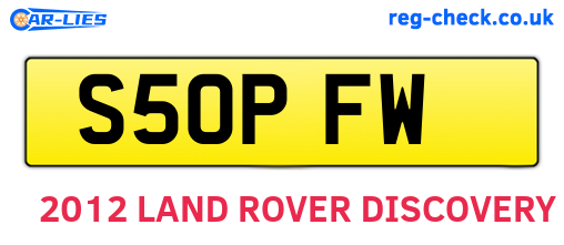 S50PFW are the vehicle registration plates.