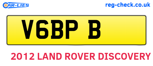 V6BPB are the vehicle registration plates.