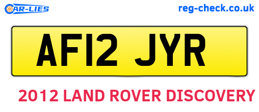 AF12JYR are the vehicle registration plates.