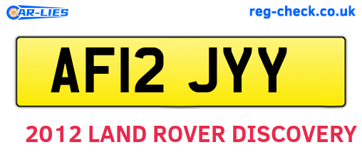 AF12JYY are the vehicle registration plates.