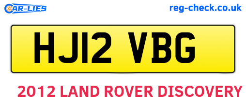 HJ12VBG are the vehicle registration plates.