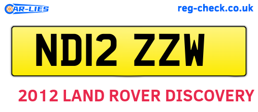 ND12ZZW are the vehicle registration plates.