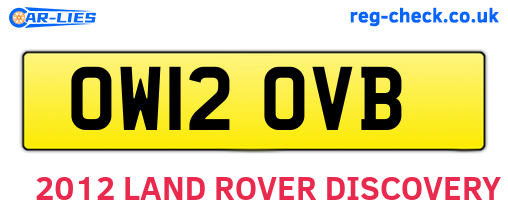 OW12OVB are the vehicle registration plates.