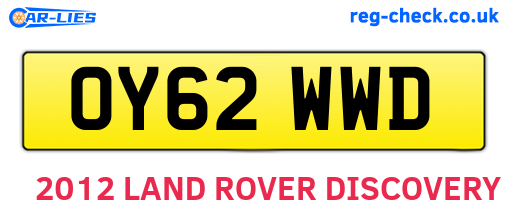 OY62WWD are the vehicle registration plates.