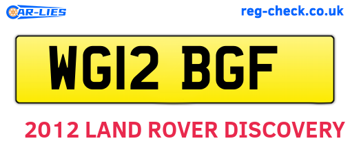 WG12BGF are the vehicle registration plates.