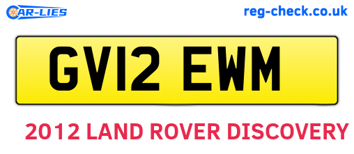GV12EWM are the vehicle registration plates.
