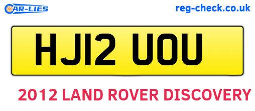 HJ12UOU are the vehicle registration plates.
