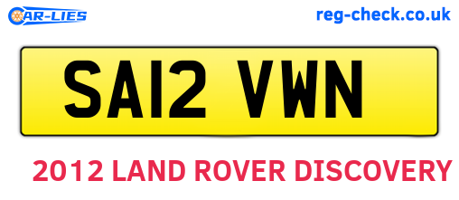 SA12VWN are the vehicle registration plates.