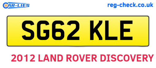 SG62KLE are the vehicle registration plates.
