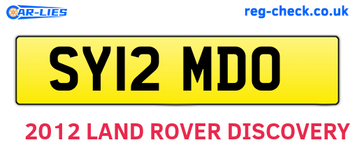 SY12MDO are the vehicle registration plates.