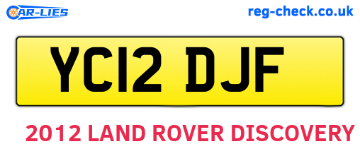 YC12DJF are the vehicle registration plates.