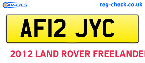 AF12JYC are the vehicle registration plates.