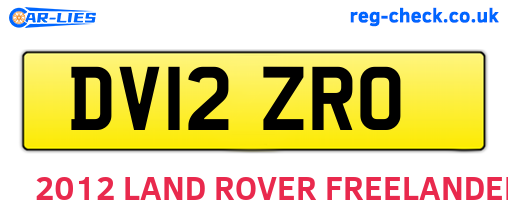 DV12ZRO are the vehicle registration plates.