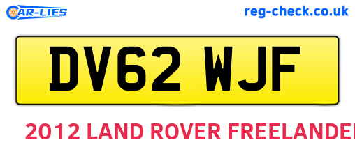 DV62WJF are the vehicle registration plates.
