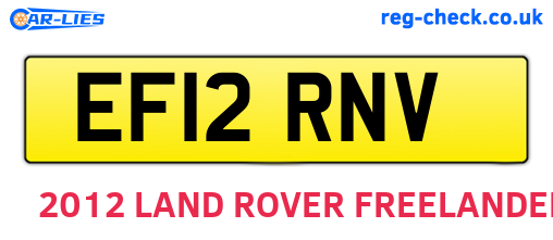 EF12RNV are the vehicle registration plates.